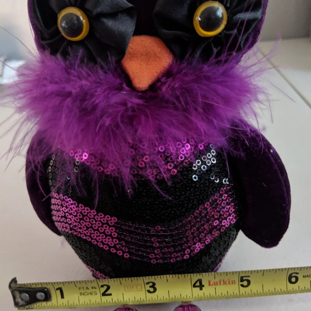 Vintage Rare Elegant Bedazzled Owl Sitter Halloween Witchy Decor Tabletop